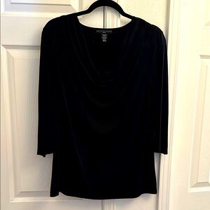 Women’s Apostrophe Petites Black Knit Top Size XLP